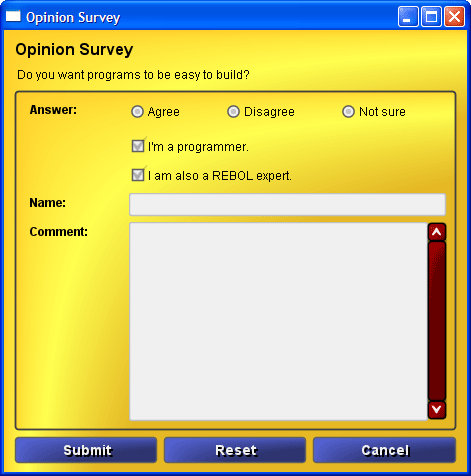 Opinion survey form (alpha skin)
